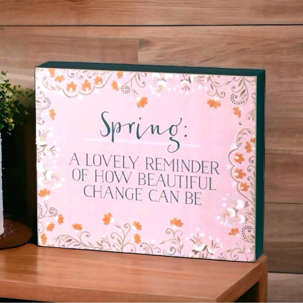 Spring Floral Decor Wooden Box Sign by Primitives By Kathy